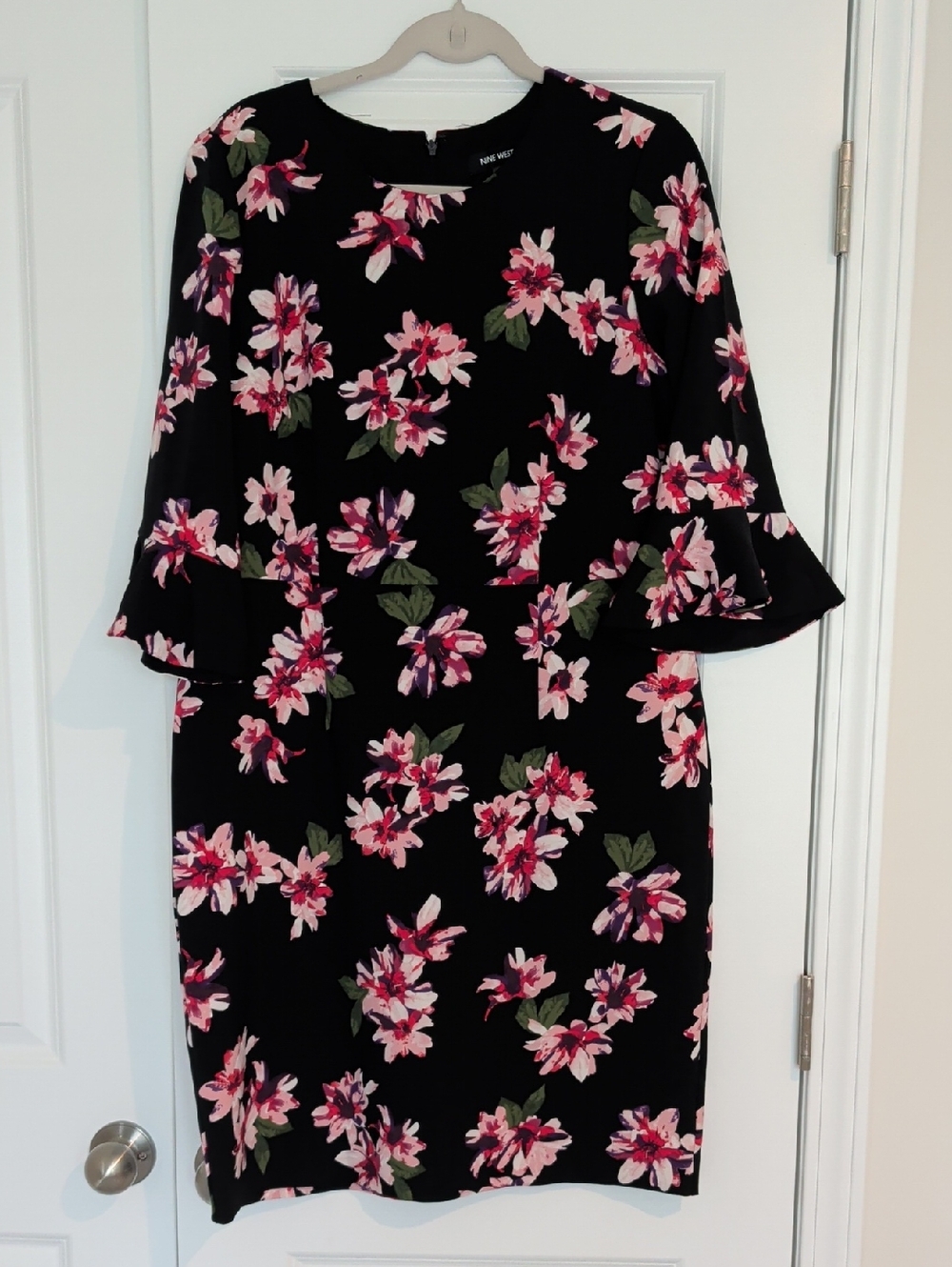Nine West Black Pencil Skirt with Pink Floral Print